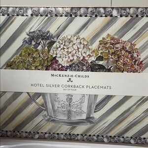 Mackenzie Childs Floral Corkback Placemats Set of 4 - NEW
